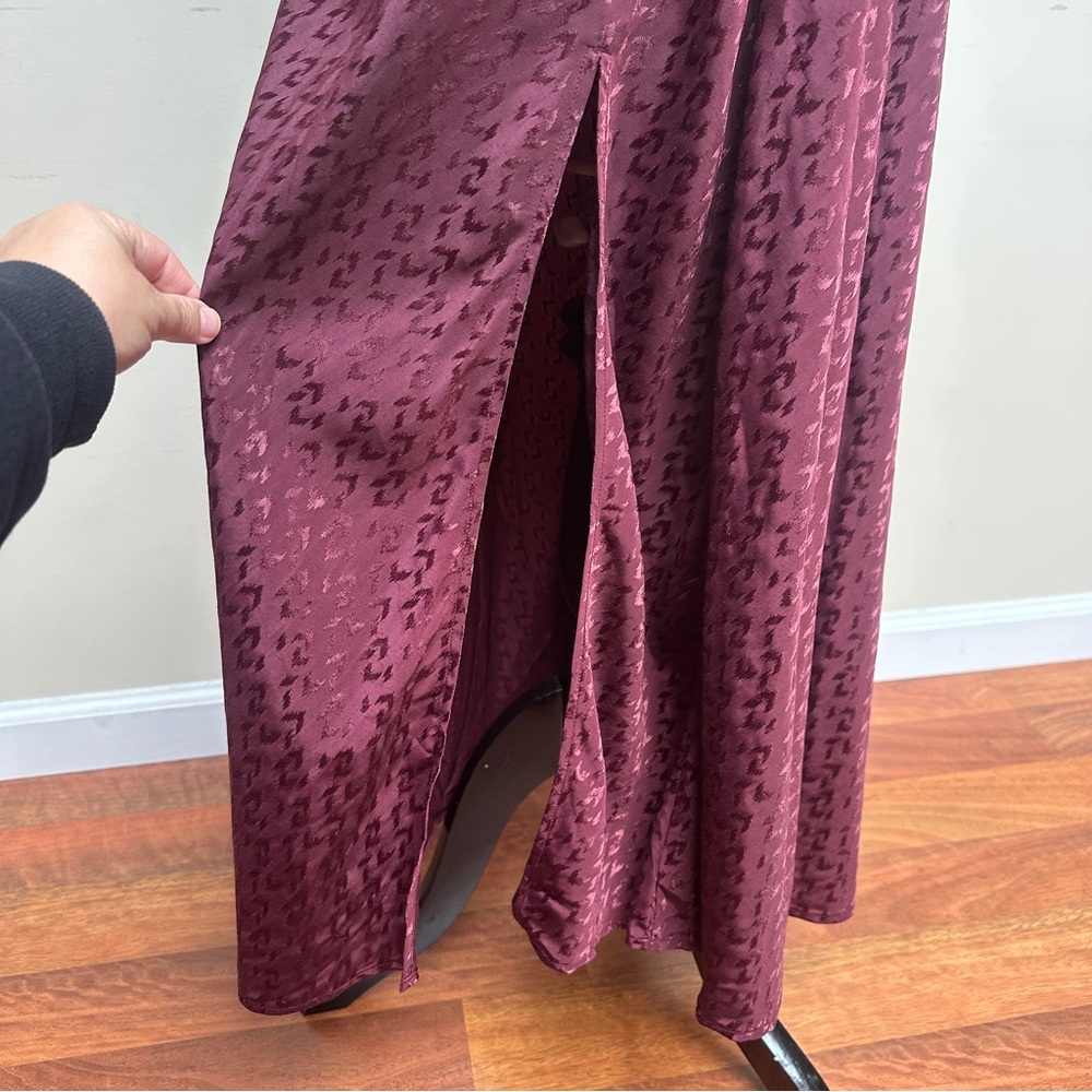 BANANA REPUBLIC JACQUARD SLIP DRESS SIZE XL NWT - Dark Cherry - Picture 3 of 11